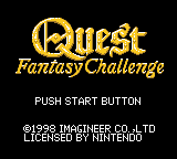 Quest Fantasy Challenge title screen for GameBoy Color